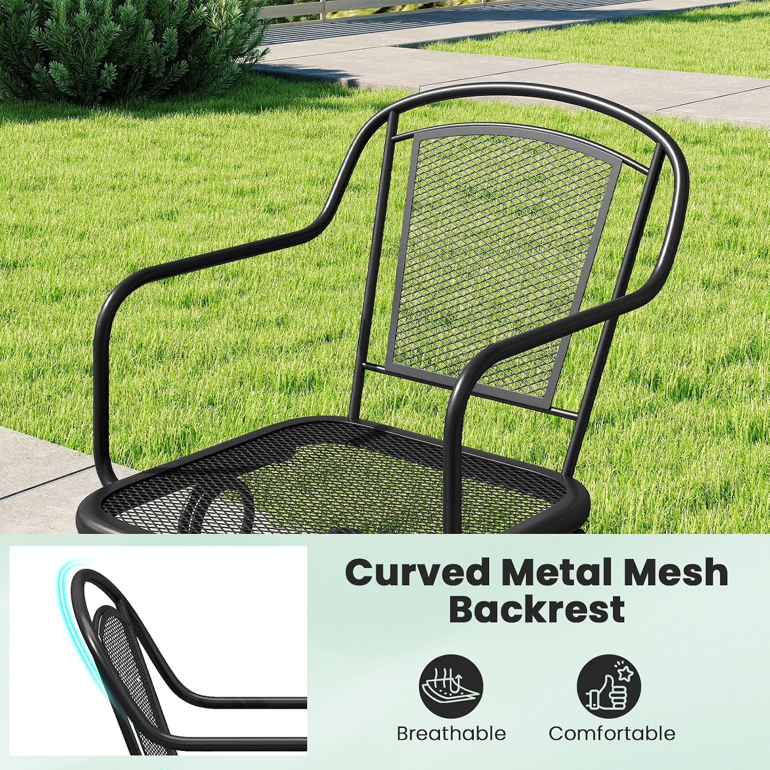 Tangkula 2 Pack Metal Rocking Chairs