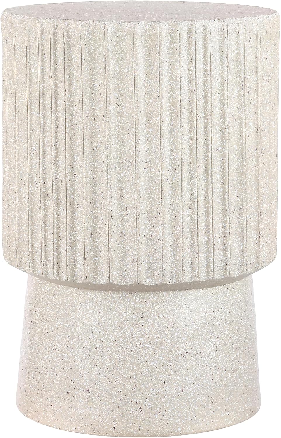 JONATHAN Y Cream Terrazzo Side Table