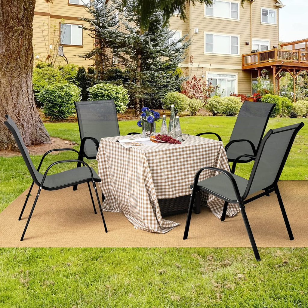 Giantex 4 Pack Stackable Patio Chairs