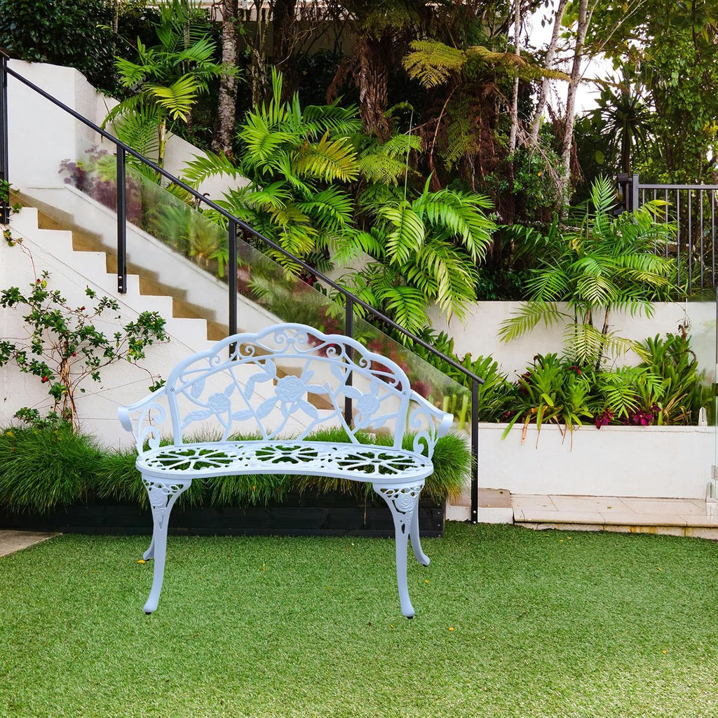 Cast Aluminum Rose Garden Bench