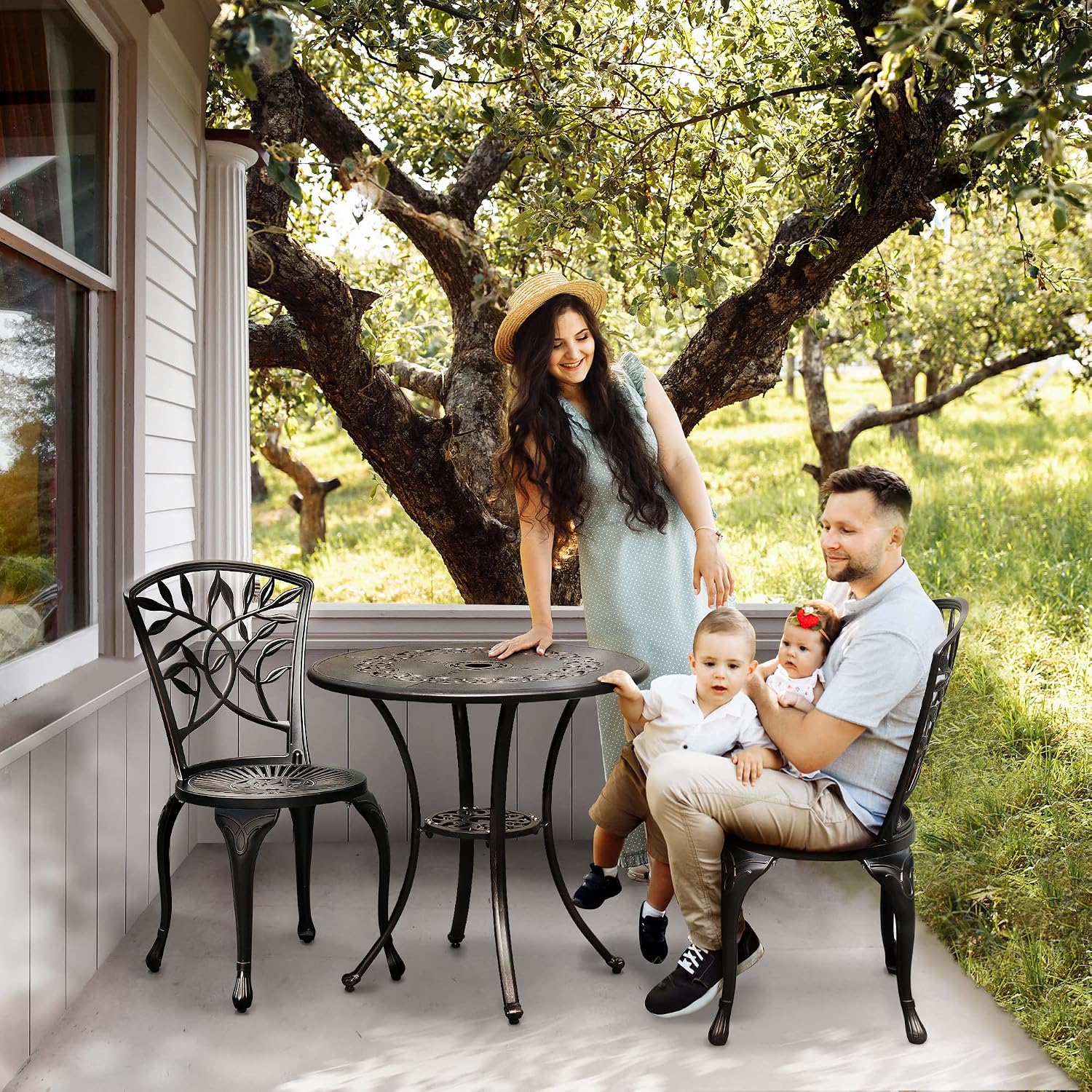 DWVO 2 Pack Cast Aluminum Patio Chairs
