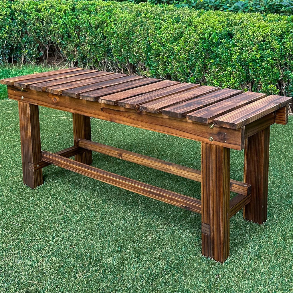 2 Person Weatherproof Wooden Backless Bench
