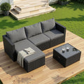 Shintenchi 4-Piece Convertible Wicker Sofa