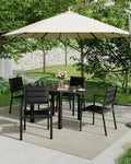 Aluminum Stackable Patio Dining Chairs Set of 4, Stacking Outdoor Dining Chairs for All Weather with Textilene Farbic for Outdoor,Patio,Deck,Backyard, Black