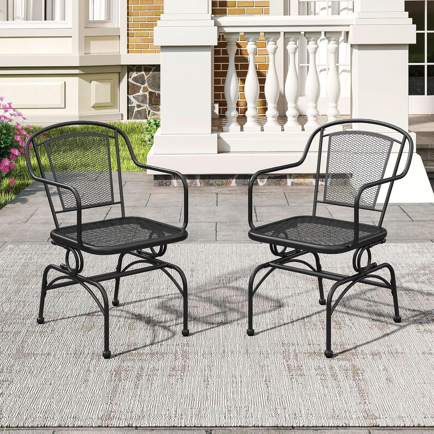 Tangkula 2 Pack Metal Rocking Chairs